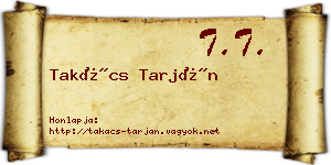 Takács Tarján névjegykártya